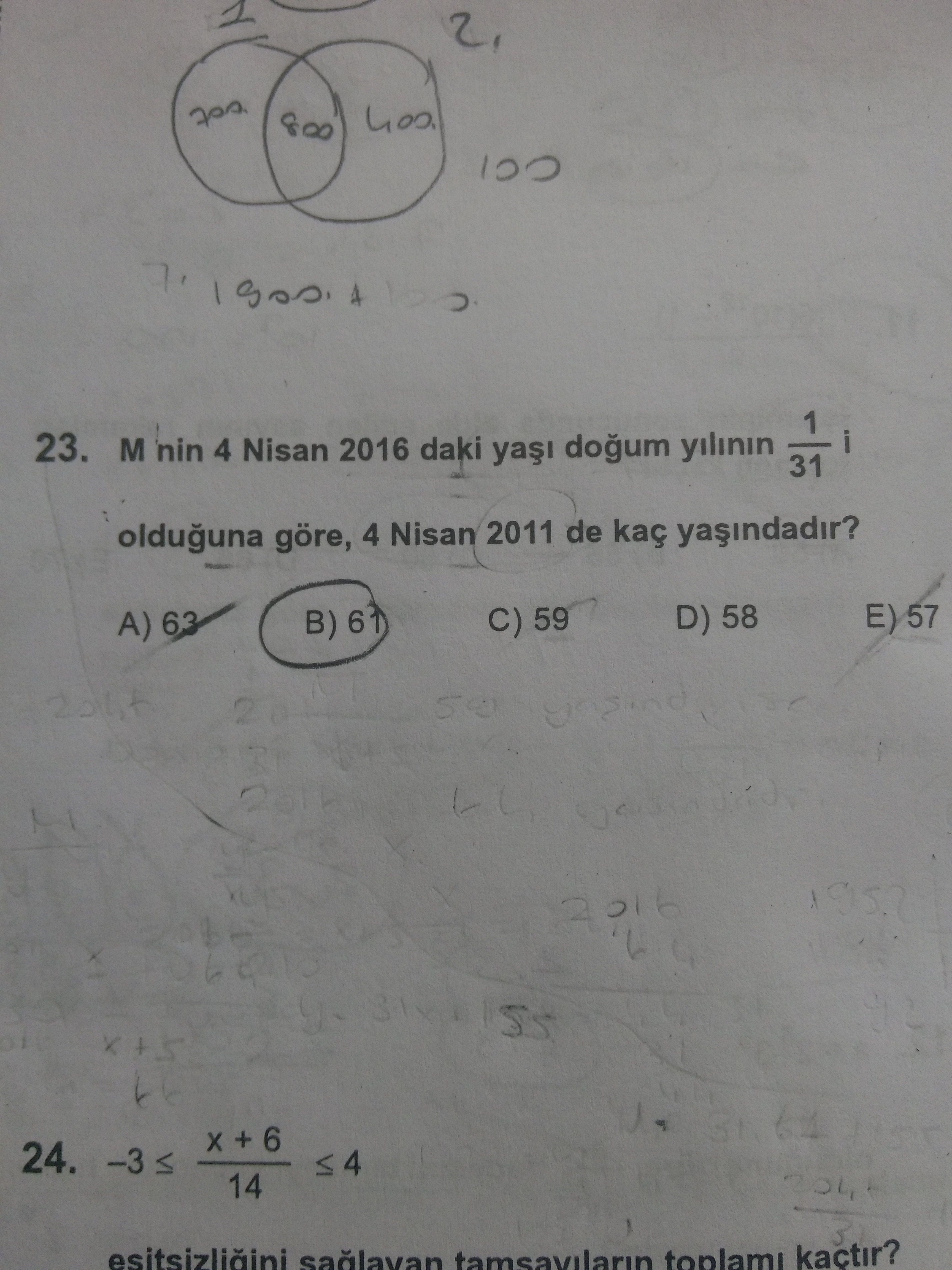 Yaş sorusu