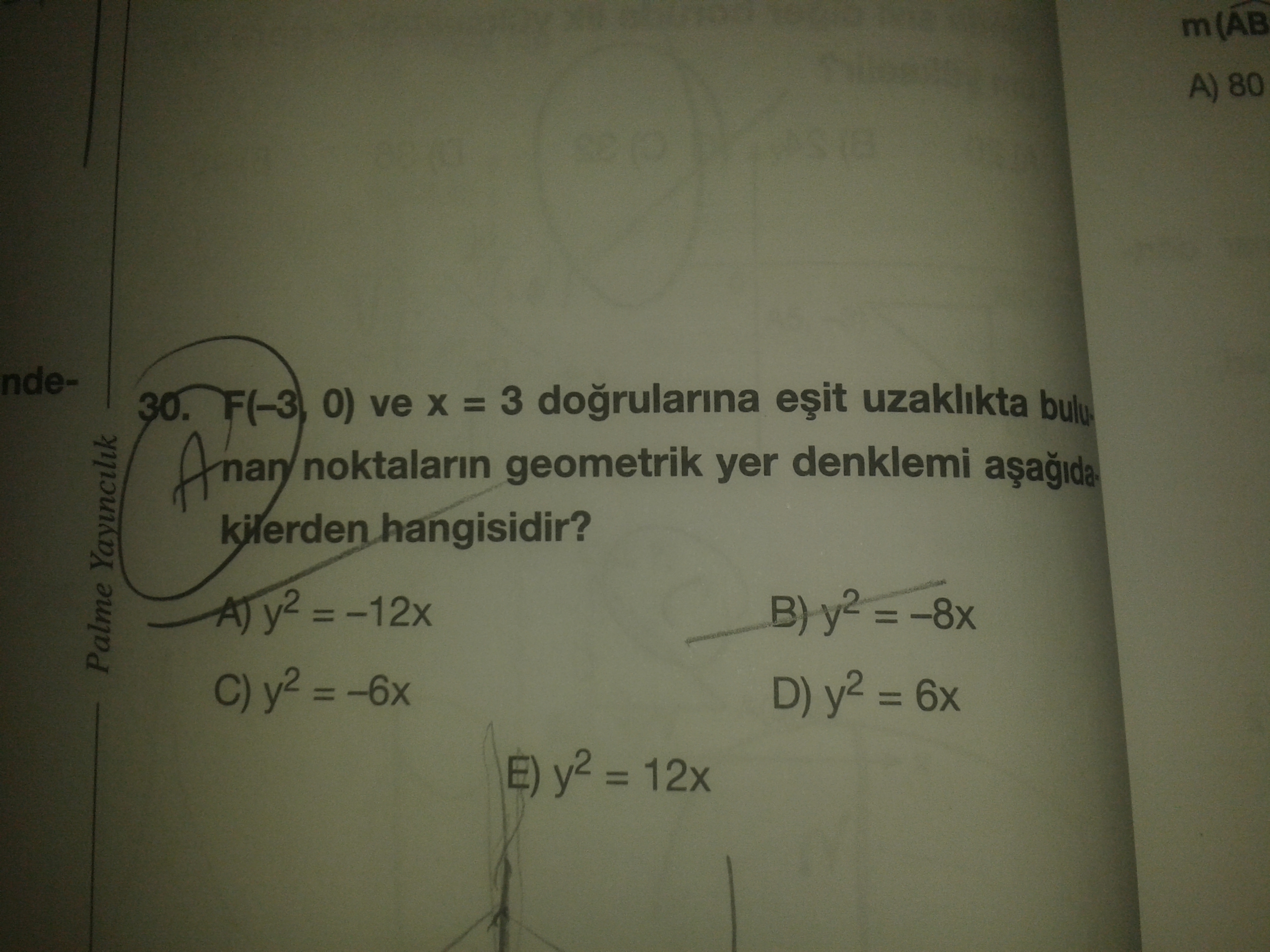 Parabolun analitigi