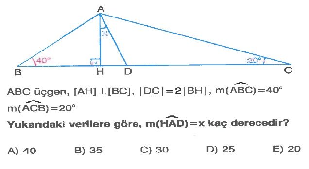 üçgende açı-birey