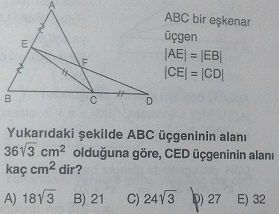 Eskenar ucgen alan 