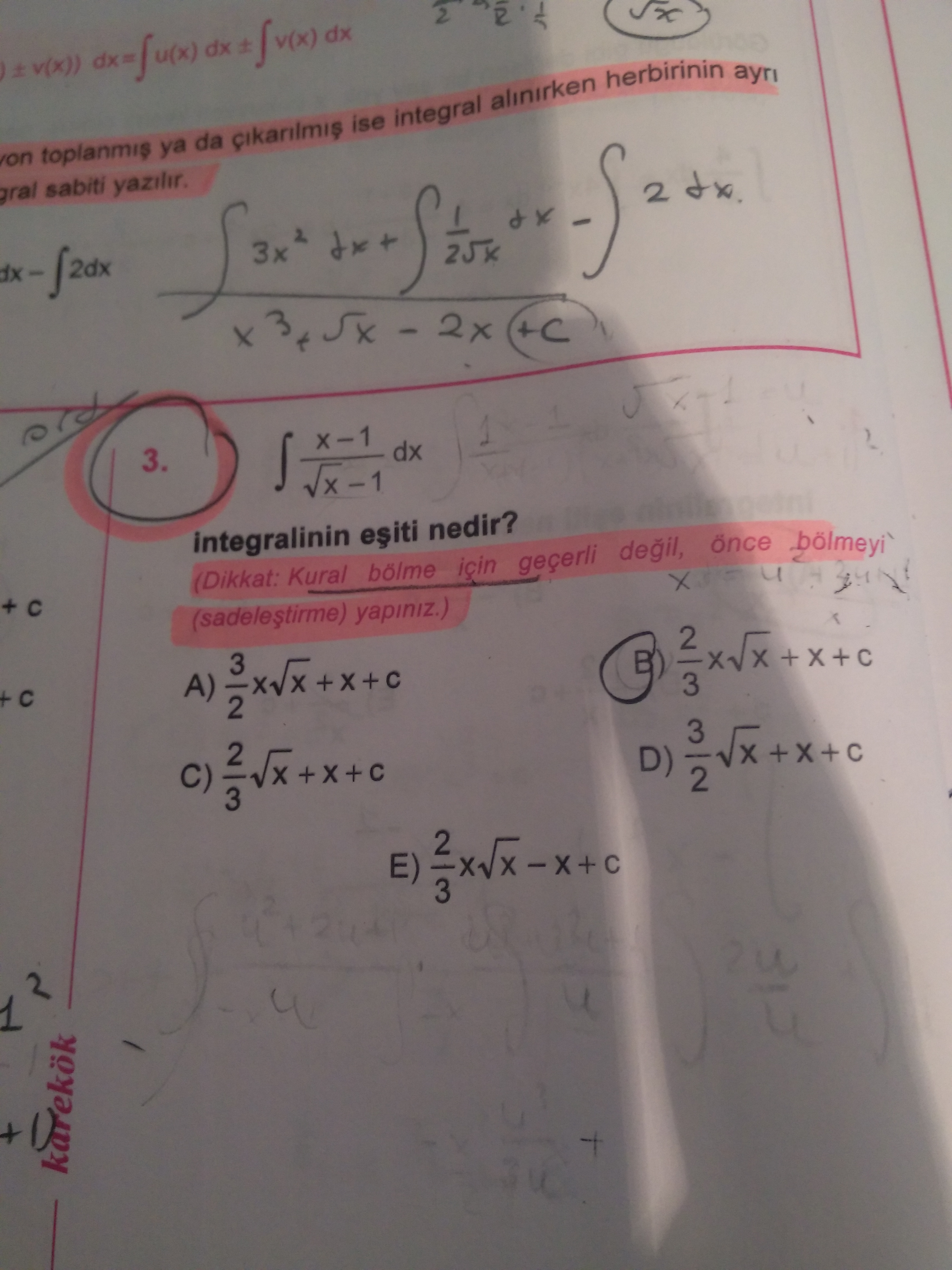 Integral sadelestirme