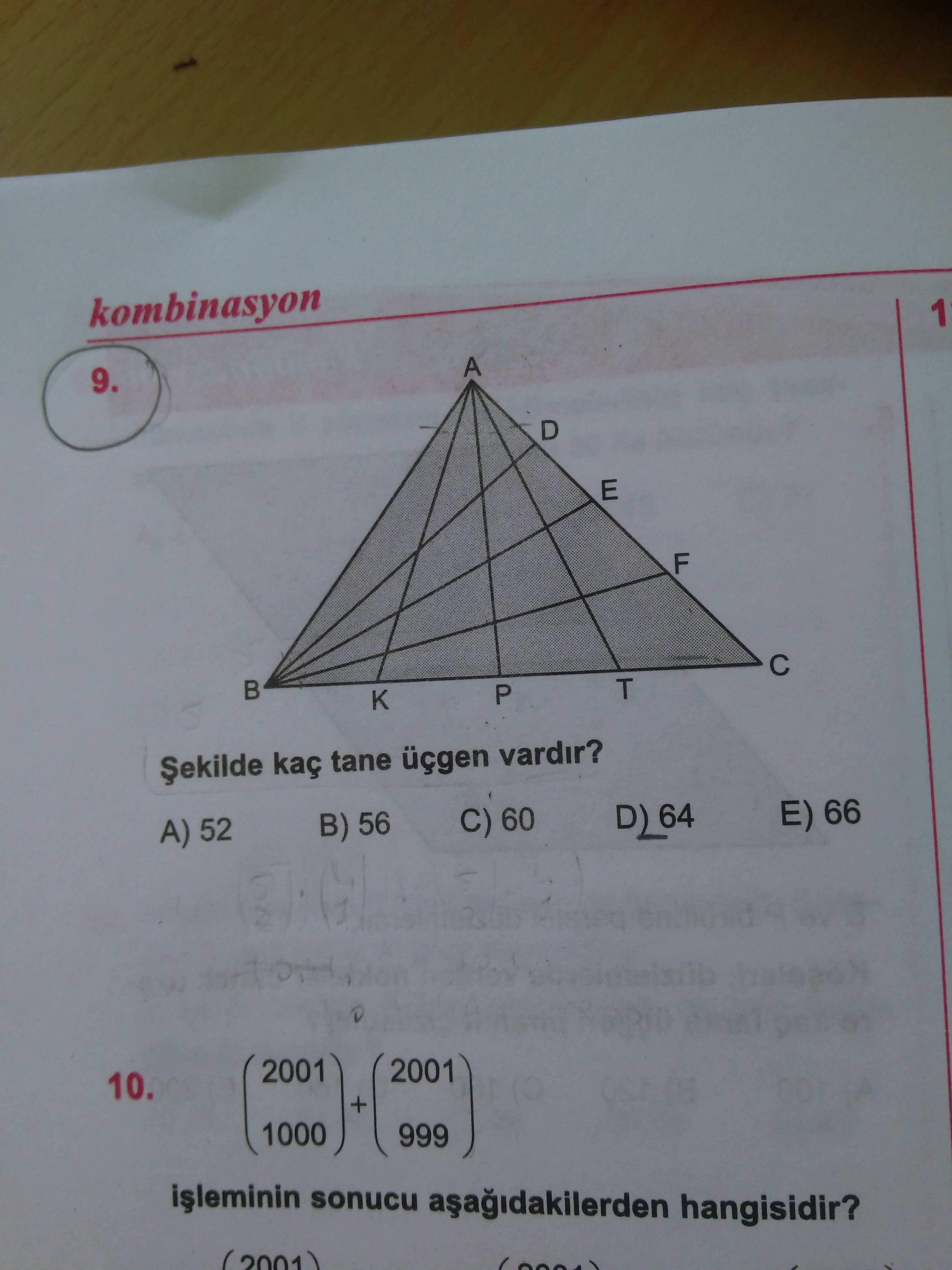 Kombinasyon kaç üçgen