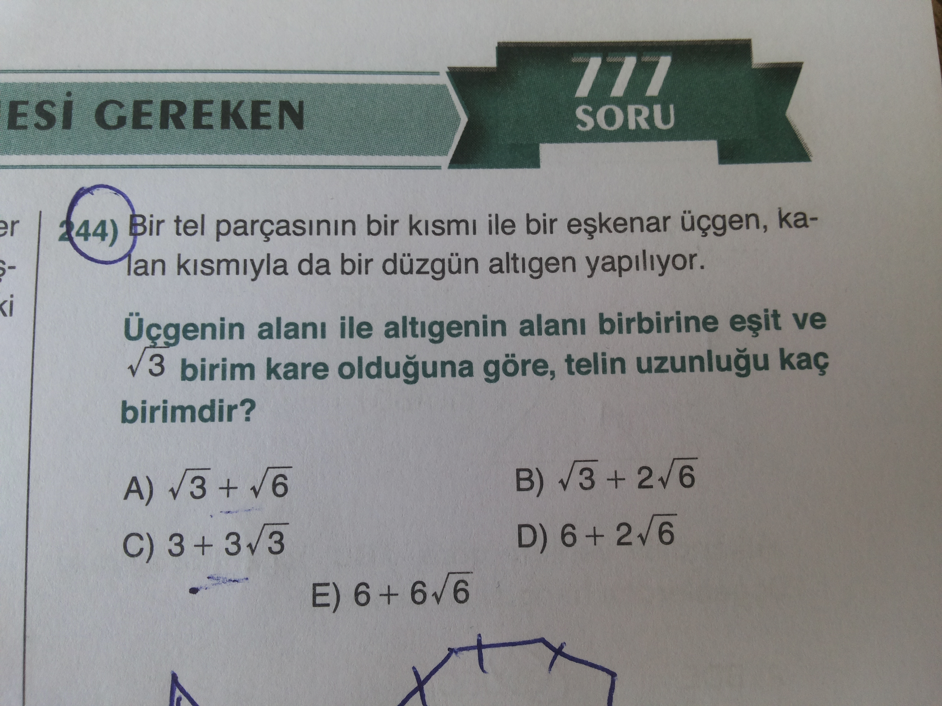 eşkenar üçgen ve altıgen