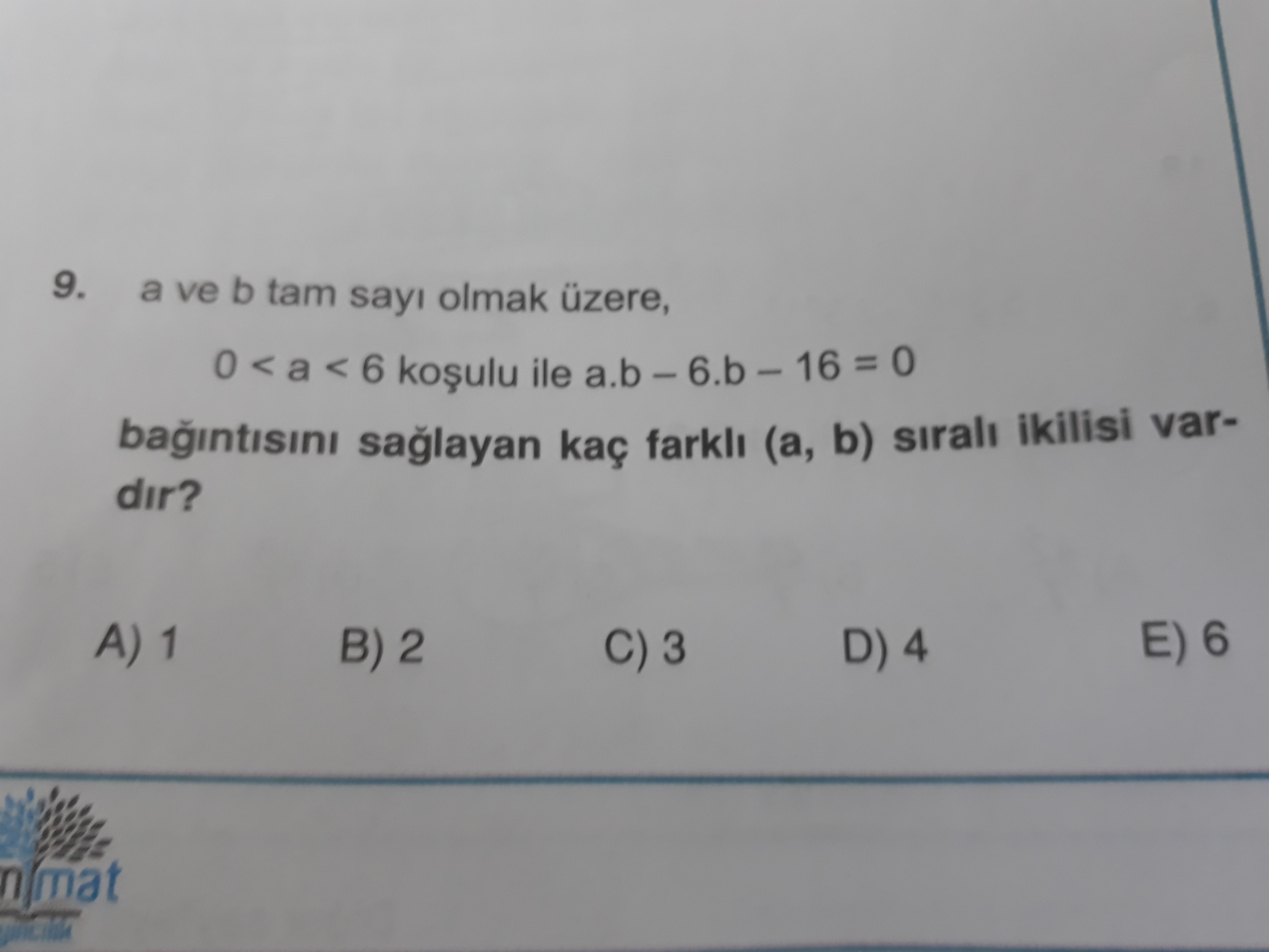 Kaç (a,b) değeri vardir