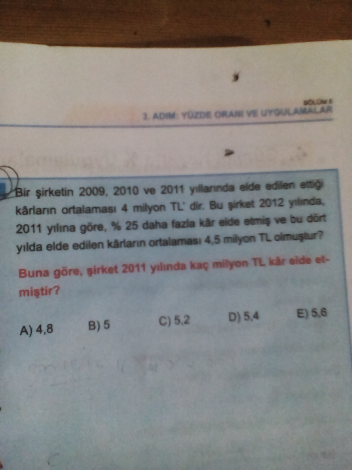 Yüzde problemi