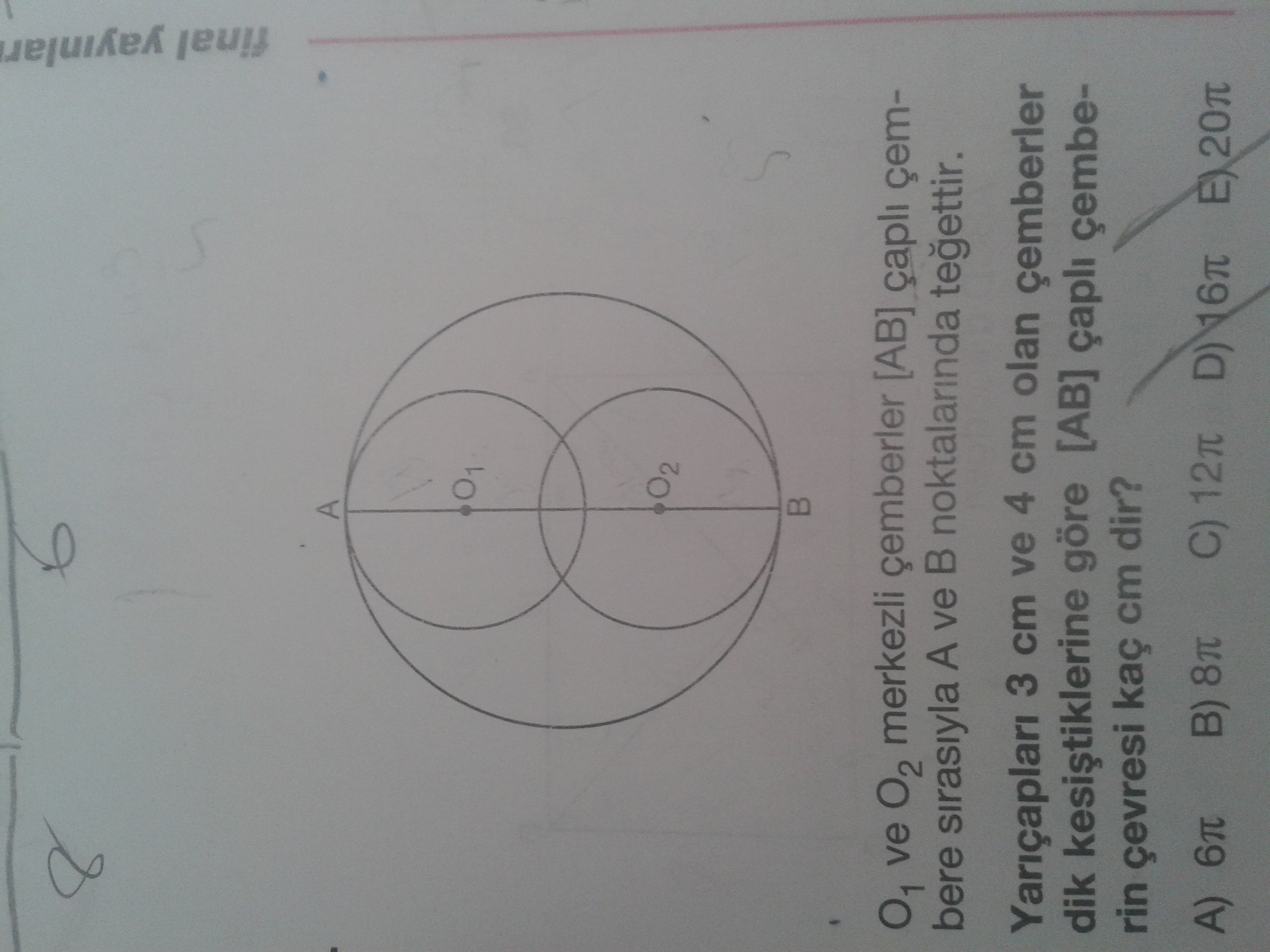 Cemberlerin dik kesişmesi 